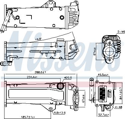 Nissens 989284 - Радиатор, рециркуляция ОГ avtokuzovplus.com.ua