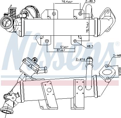 Nissens 989287 - Радиатор, рециркуляция ОГ avtokuzovplus.com.ua