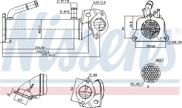 Nissens 989321 - Радиатор, рециркуляция ОГ avtokuzovplus.com.ua