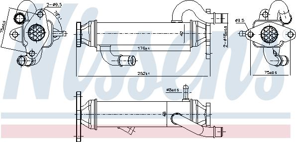 Nissens 989328 - Радіатор, рециркуляція ОГ autocars.com.ua