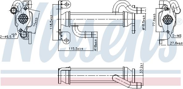 Nissens 989400 - Радиатор, рециркуляция ОГ autodnr.net