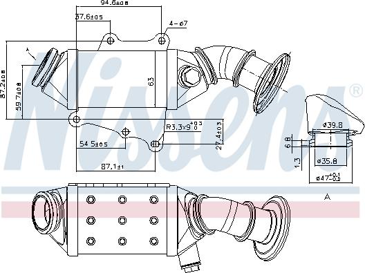 Nissens 989403 - Радіатор, рециркуляція ОГ autocars.com.ua