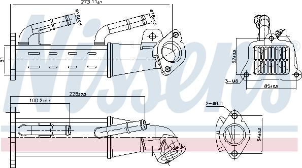 Nissens 989404 - Радіатор, рециркуляція ОГ autocars.com.ua