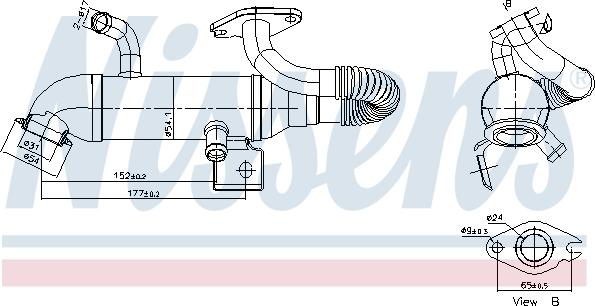 Nissens 989408 - Радиатор, рециркуляция ОГ avtokuzovplus.com.ua