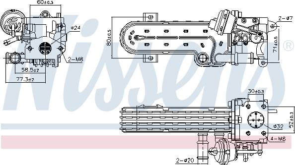 Nissens 989413 - Радіатор, рециркуляція ОГ autocars.com.ua