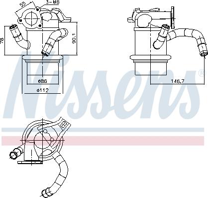 Nissens 989421 - Радіатор, рециркуляція ОГ autocars.com.ua