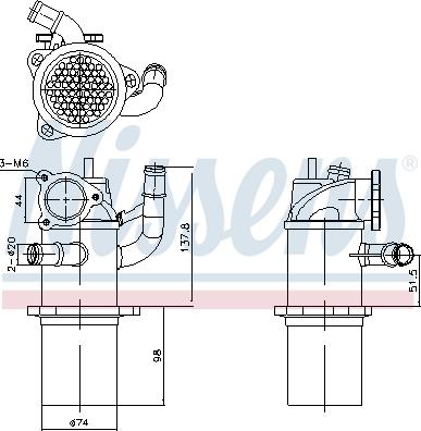 Nissens 989423 - Радиатор, рециркуляция ОГ avtokuzovplus.com.ua