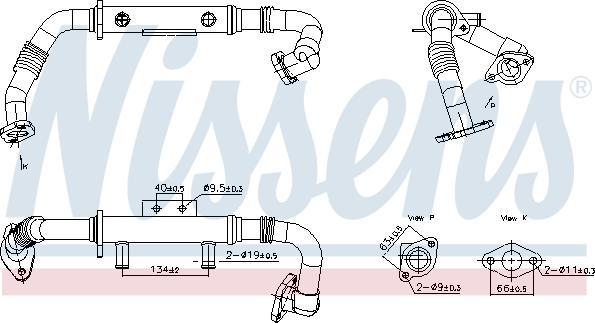 Nissens 989428 - Радіатор, рециркуляція ОГ autocars.com.ua