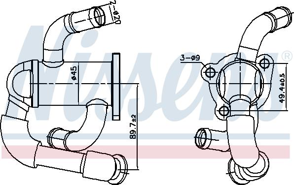 Nissens 989433 - Радиатор, рециркуляция ОГ avtokuzovplus.com.ua