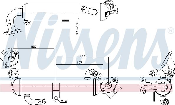 Nissens 989434 - Радіатор, рециркуляція ОГ autocars.com.ua