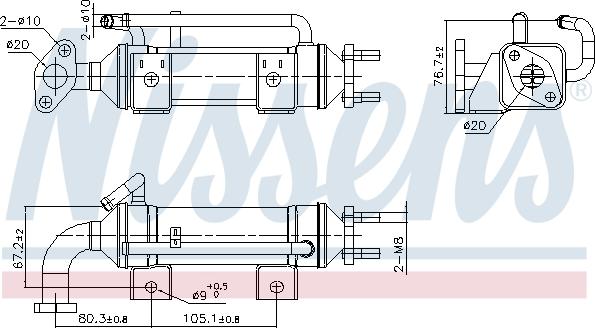 Nissens 989435 - Радіатор, рециркуляція ОГ autocars.com.ua