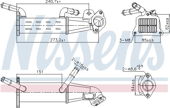 Nissens 989451 - Радиатор, рециркуляция ОГ autodnr.net