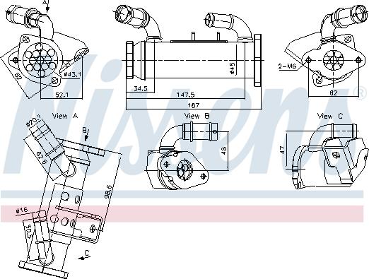 Nissens 989474 - Радіатор, рециркуляція ОГ autocars.com.ua