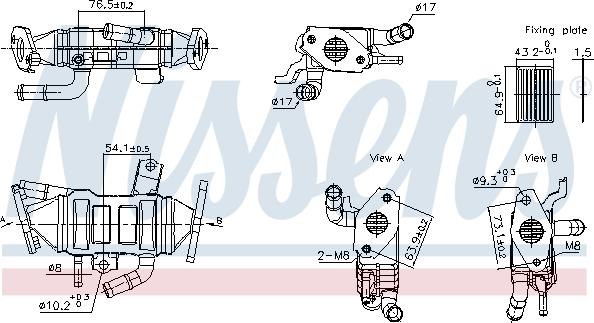 Nissens 989488 - Радіатор, рециркуляція ОГ autocars.com.ua