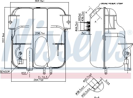 Nissens 996023 - Компенсаційний бак, охолоджуюча рідина autocars.com.ua