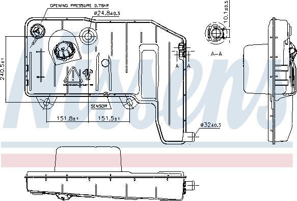 Nissens 996027 - Компенсаційний бак, охолоджуюча рідина autocars.com.ua