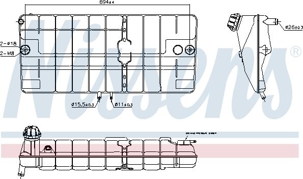 Nissens 996030 - Компенсационный бак, охлаждающая жидкость avtokuzovplus.com.ua