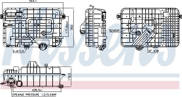 Nissens 996054 - Компенсаційний бак, охолоджуюча рідина autocars.com.ua