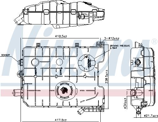 Nissens 996058 - Компенсаційний бак, охолоджуюча рідина autocars.com.ua