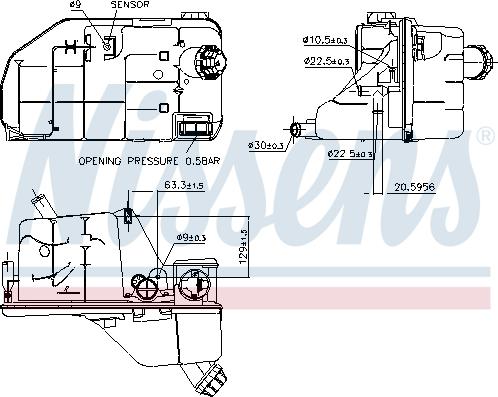 Nissens 996061 - Компенсаційний бак, охолоджуюча рідина autocars.com.ua