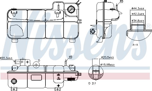 Nissens 996077 - Компенсационный бак, охлаждающая жидкость avtokuzovplus.com.ua