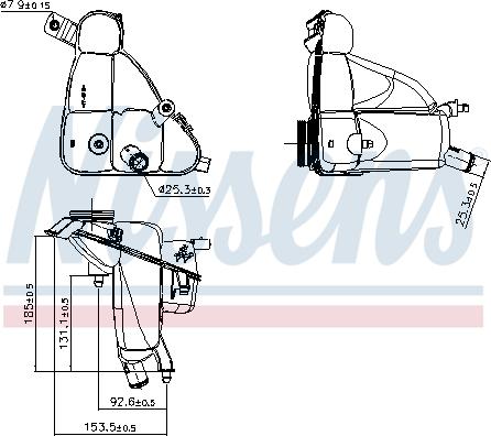 Nissens 996100 - Компенсаційний бак, охолоджуюча рідина autocars.com.ua