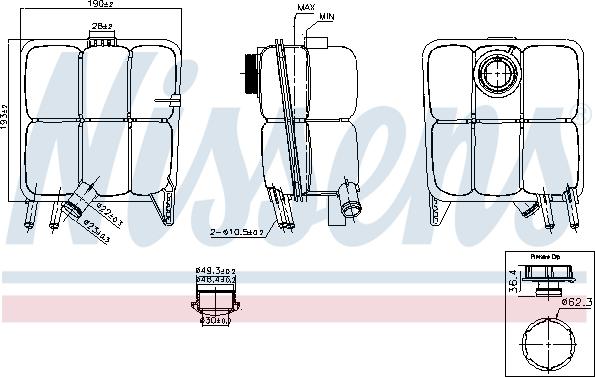 Nissens 996123 - Компенсаційний бак, охолоджуюча рідина autocars.com.ua