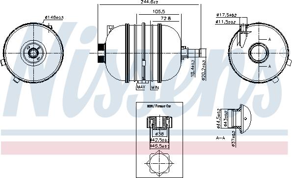 Nissens 996126 - Компенсаційний бак, охолоджуюча рідина autocars.com.ua