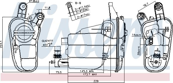 Nissens 996128 - Бачок розширювальний з кришкою AUDI A4 07- 1.8 TFSI- Q5 2009 вир-во Nissens autocars.com.ua