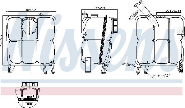 Nissens 996138 - Компенсаційний бак, охолоджуюча рідина autocars.com.ua