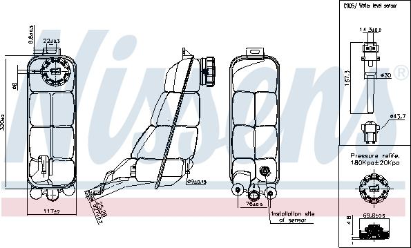 Nissens 996152 - Компенсационный бак, охлаждающая жидкость avtokuzovplus.com.ua