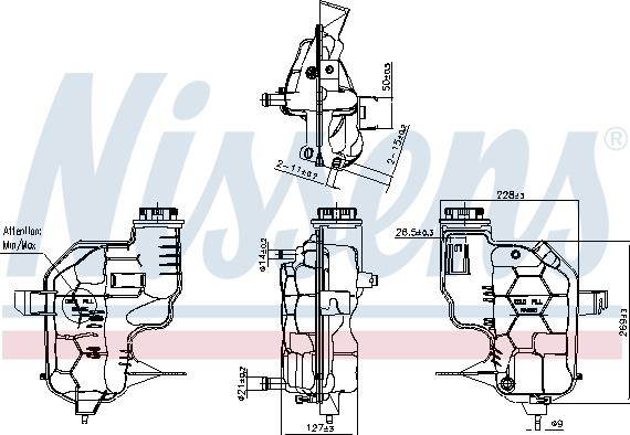 Nissens 996180 - Компенсаційний бак, охолоджуюча рідина autocars.com.ua