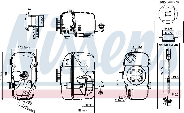 Nissens 996181 - Компенсаційний бак, охолоджуюча рідина autocars.com.ua