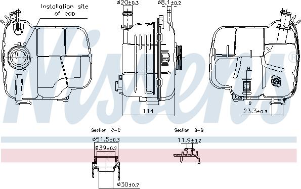 Nissens 996224 - Компенсаційний бак, охолоджуюча рідина autocars.com.ua