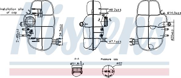 Nissens 996237 - Компенсаційний бак, охолоджуюча рідина autocars.com.ua