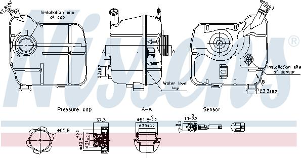 Nissens 996239 - Компенсаційний бак, охолоджуюча рідина autocars.com.ua