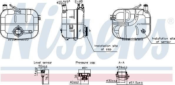 Nissens 996243 - Компенсационный бак, охлаждающая жидкость avtokuzovplus.com.ua