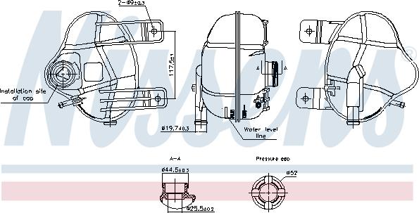 Nissens 996250 - Компенсационный бак, охлаждающая жидкость autodnr.net