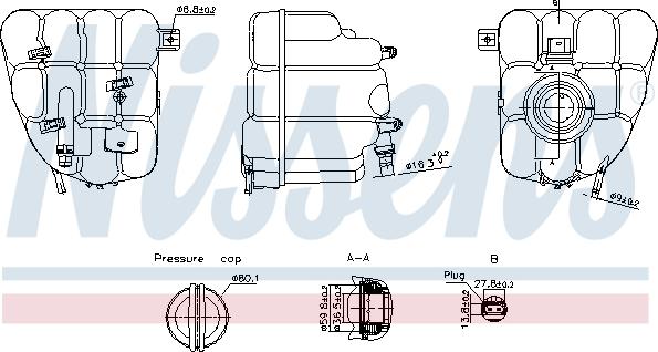 Nissens 996255 - Компенсаційний бак, охолоджуюча рідина autocars.com.ua