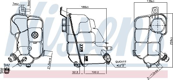 Nissens 996257 - Компенсаційний бак, охолоджуюча рідина autocars.com.ua