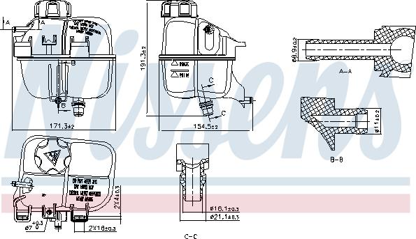 NISSENS 996266 - Компенсаційний бак, охолоджуюча рідина autocars.com.ua