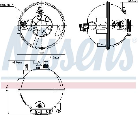 Nissens 996267 - Компенсационный бак, охлаждающая жидкость avtokuzovplus.com.ua