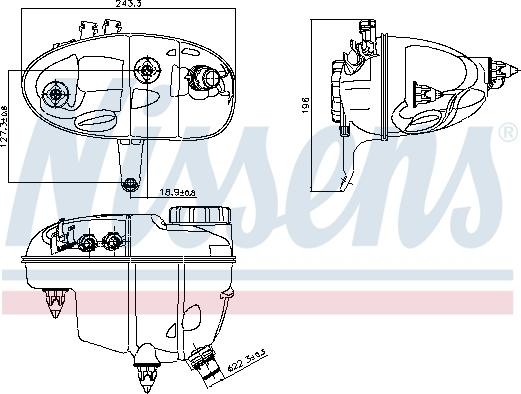 Nissens 996276 - Компенсаційний бак, охолоджуюча рідина autocars.com.ua