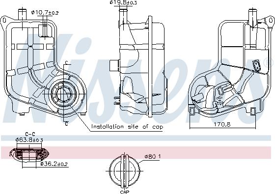 Nissens 996287 - Компенсаційний бак, охолоджуюча рідина autocars.com.ua