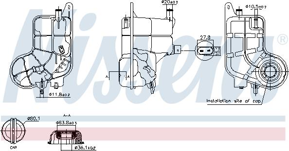 Nissens 996288 - Бачок компенсійний autocars.com.ua