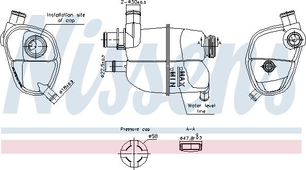 Nissens 996302 - Компенсаційний бак, охолоджуюча рідина autocars.com.ua