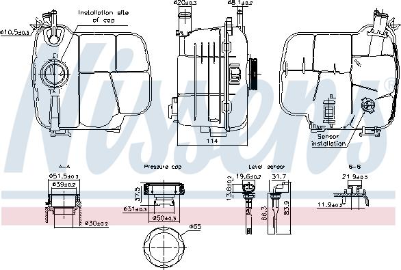 Nissens 996305 - Компенсаційний бак, охолоджуюча рідина autocars.com.ua