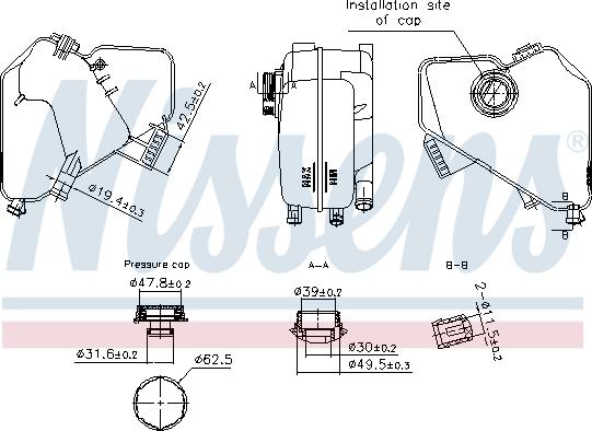 Nissens 996322 - Компенсаційний бак, охолоджуюча рідина autocars.com.ua