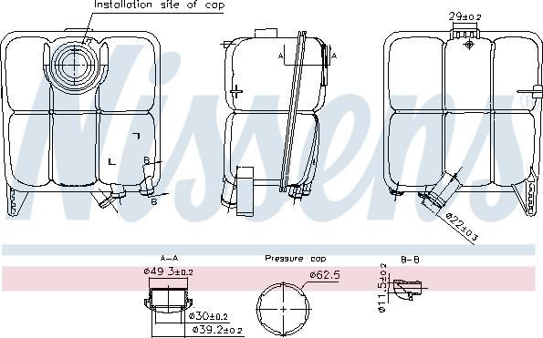 Nissens 996346 - Компенсаційний бак, охолоджуюча рідина autocars.com.ua