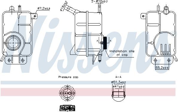 Nissens 996356 - Компенсаційний бак, охолоджуюча рідина autocars.com.ua